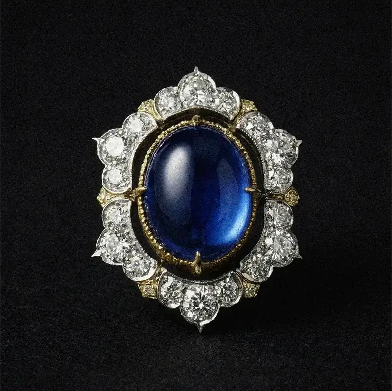 Close up of the detached part of the Sapphire Ascend earring