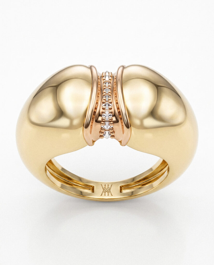 The LOVE Ring Gold Jewel Top View