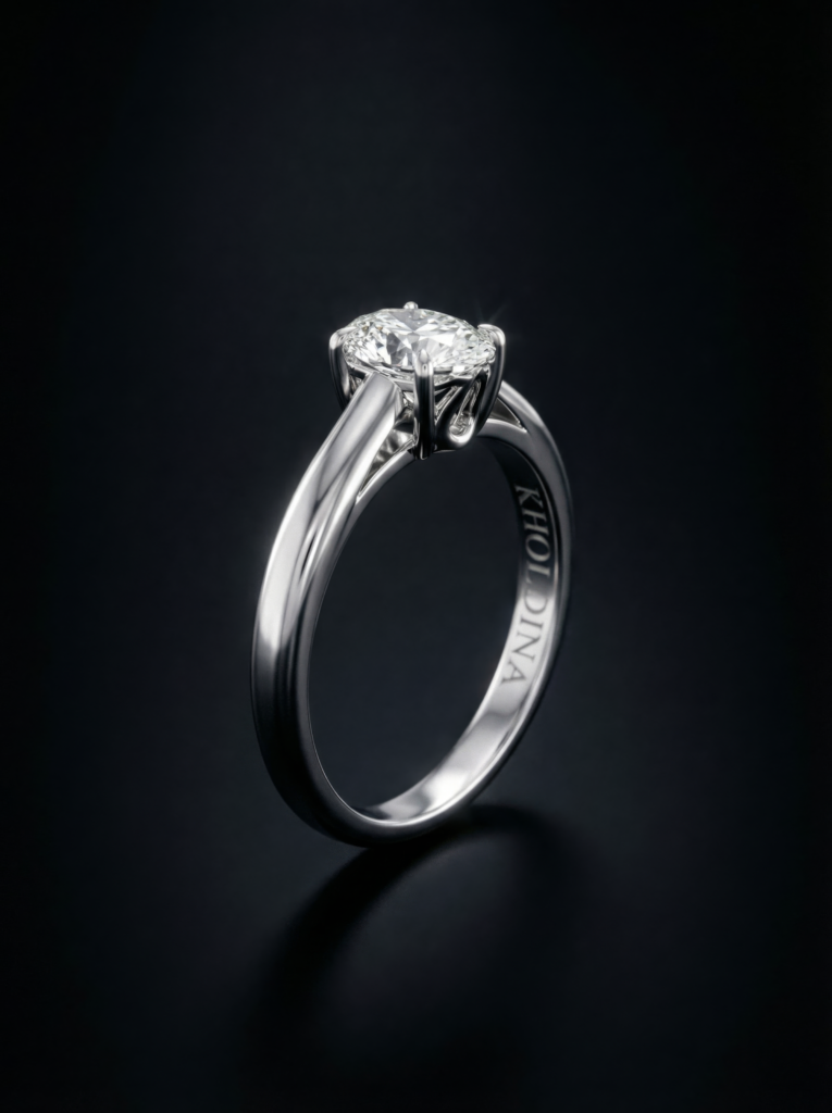Bespoke Engagement Ring White Gold Oval Brilliant Cut Diamond