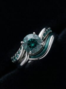 Teal Sapphire Bespoke Engagement Ring