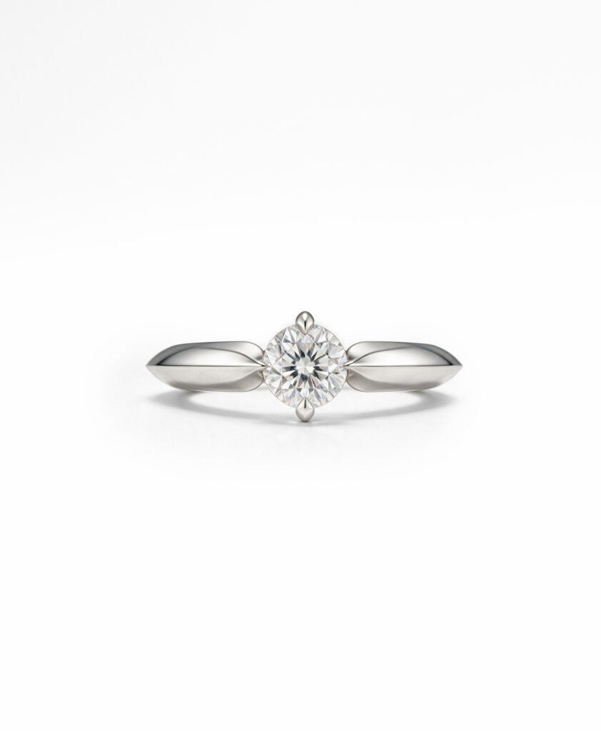 The Quiet Classic round lab diamond solitaire engagement ring in 18K white gold